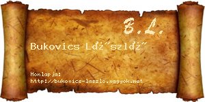 Bukovics László névjegykártya